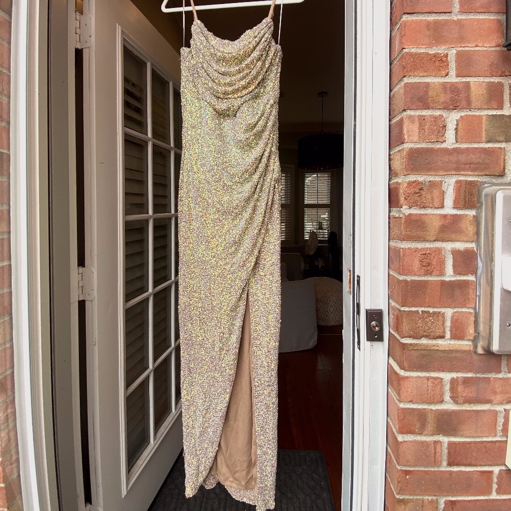 Melania Sequin Gown | Natural - Large 8/10 - Never worn.